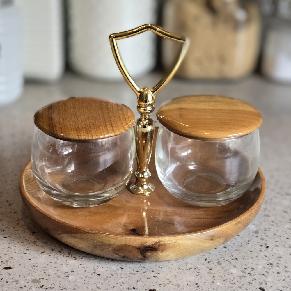Vintage Oregon Myrtlewood Condiment Serving Tray